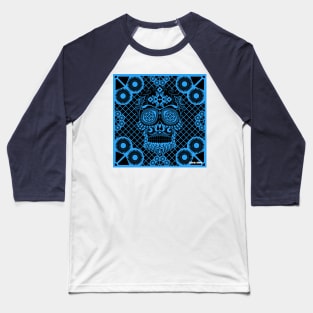 blue pattern in picnic death skull ecopop Baseball T-Shirt